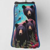 Mama Beer en welpen Golfheadcover (Draai 90)