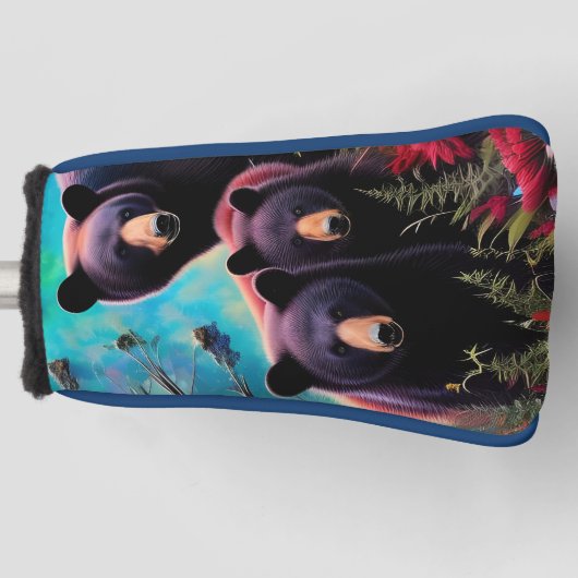 Mama Beer en welpen Golfheadcover (Voorkant)