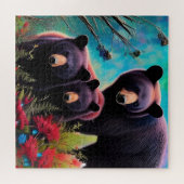 Mama Beer en welpen Legpuzzel (Horizontaal)