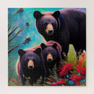 Mama Beer en welpen Legpuzzel