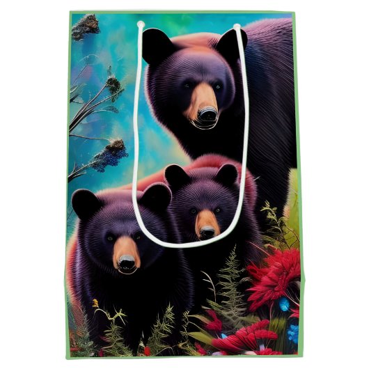 Mama Beer en welpen Medium Cadeauzakje (Achterkant)