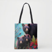 Mama Beer en welpen Tote Bag (Voorkant)