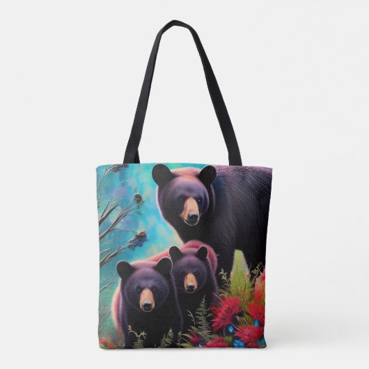 Mama Beer en welpen Tote Bag (Achterkant)