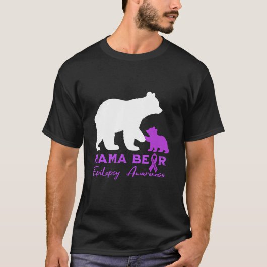 Mama Beer Epilepsie Bewustzijn Paarse Lint T-shirt (Voorkant)