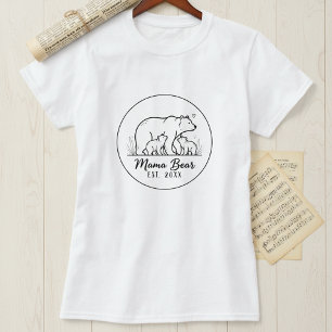 Mama Beer EST 2025 Cirkel Logo Lijntekening T-shirt