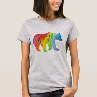 Mama Beer Familie Pride Waterverf Versoepeld gesch T-shirt