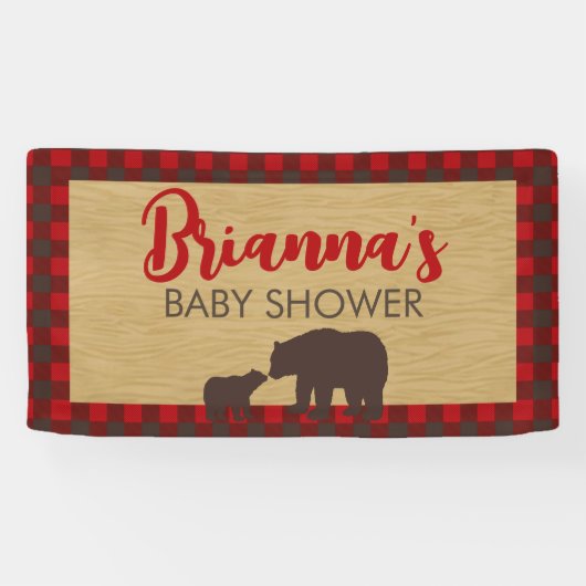 Mama Beer Flanel Baby shower Banner (Horizontaal)