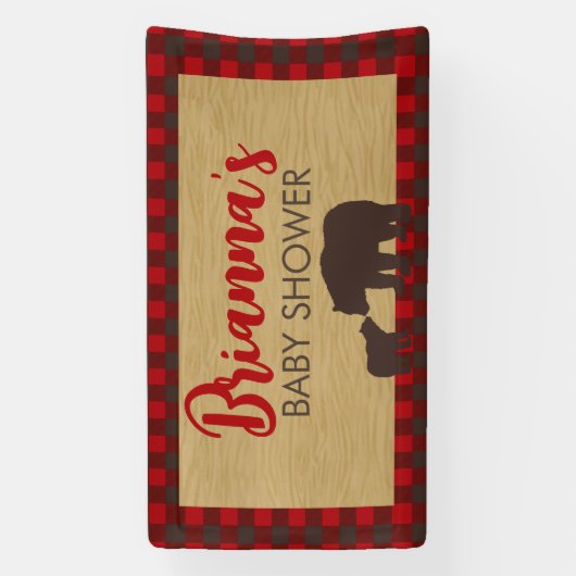 Mama Beer Flanel Baby shower Banner (Verticaal)