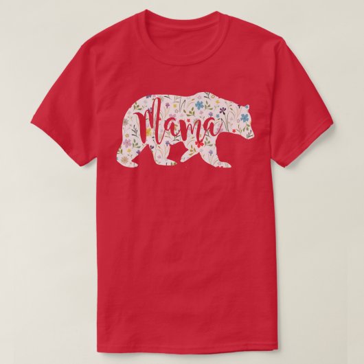 Mama Beer Floral Pattern Moeder Gift Premi T-shirt (Design voorkant)