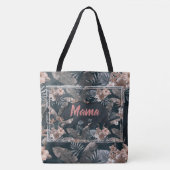 Mama Beer Floral Pattern Pink Grey Tote Bag (Voorkant)