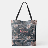 Mama Beer Floral Pattern Pink Grey Tote Bag (Achterkant)