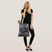 Mama Beer Floral Pattern Pink Grey Tote Bag (Op model)