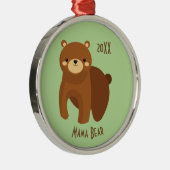 Mama Beer Fostering Love Merry Kerstmis Metalen Ornament (Rechts)