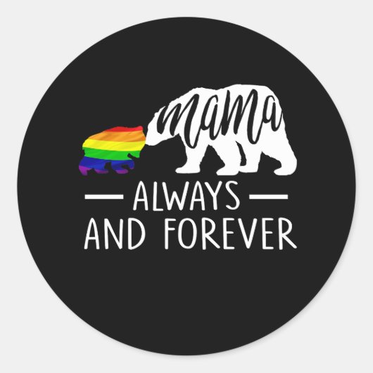 Mama Beer Gay Lesbisch Trans Bi Pride Momma Moeder Ronde Sticker (Voorkant)