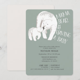 Mama Beer Green Neutral Baby shower Kaart