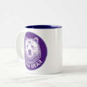 Mama Beer, hand-tekening illustratie Tweekleurige Koffiemok (Voorkant links)