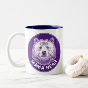 Mama Beer, hand-tekening illustratie Tweekleurige Koffiemok
