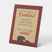 Mama Beer Hoeveel Snoepjes partij spel Reclamebord Met Voetstuk (Voorkant)