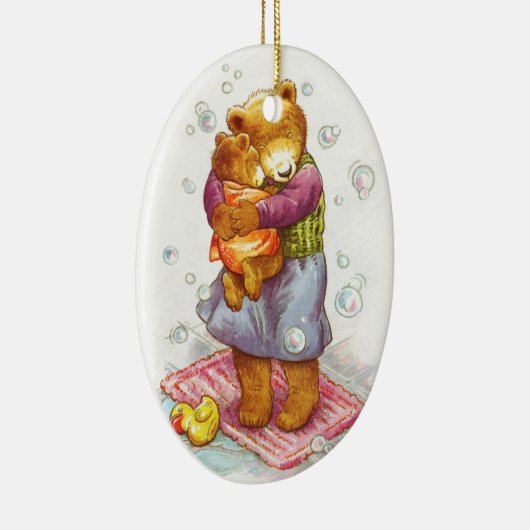 Mama Beer Hug Keramisch Ornament (Rechts)