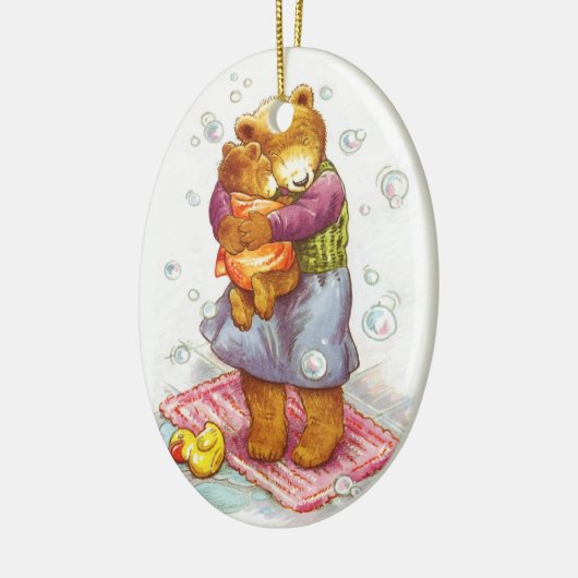 Mama Beer Hug Keramisch Ornament (Links)