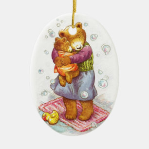 Mama Beer Hug Keramisch Ornament