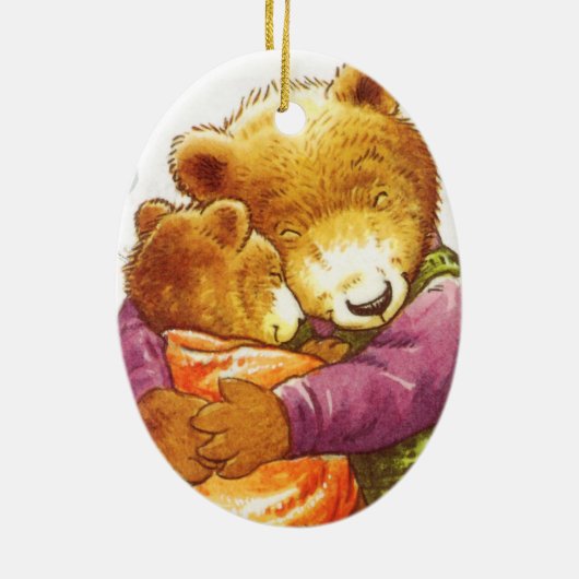 Mama Beer Hug Keramisch Ornament (Achterkant)