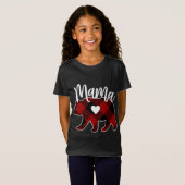 Mama Beer kerst Buffel geruite decoratie T-shirt (Voorkant volledig)