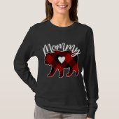 Mama Beer Kerstbuffel Plaid Rood Wit en B T-shirt (Voorkant)