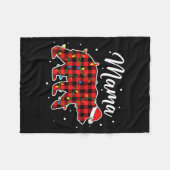 Mama Beer Kerstmis Moeder Buffalo Plaid Vakantie Fleece Deken (Voorkant (Horizontaal))