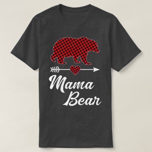 Mama Beer Kerstmis Pajama Red Buffalo Pset Famil T-shirt (Design voorkant)
