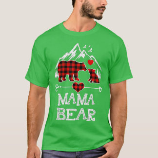 Mama Beer Kerstmis Pajama Red Pset Buffalo Famil T-shirt