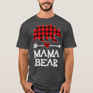 Mama Beer Kerstmis Pajama Red Pset Buffalo Famil T-shirt