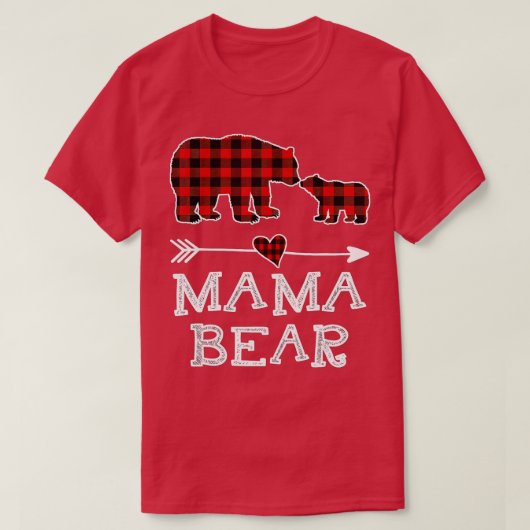 Mama Beer Kerstmis Pajama Red Pset Buffalo Famil T-shirt (Design voorkant)