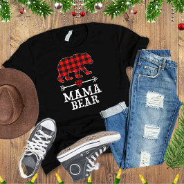 Mama Beer Kerstmis Pajama Red Pset Buffalo T-shirt