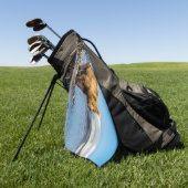 Mama beer kijkt naar haar twee kinderen golfhanddoek (Groen)