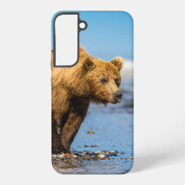 Mama beer kijkt naar haar twee kinderen samsung galaxy hoesje