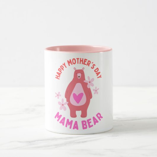 Mama Beer Knuffelen Cub Moederdag Mok (Midden)