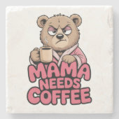 Mama Beer Koffie Stenen Onderzetter (Voorkant)