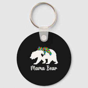 Mama Beer Liefde Steun Autisme Bewustzijn Beer Fam Sleutelhanger
