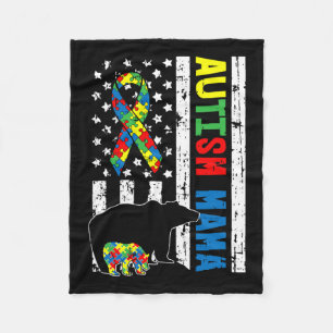 Mama Beer Matching Family Autism Awareness - F Fleece Deken