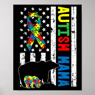Mama Beer Matching Family Autism Awareness - F Poster