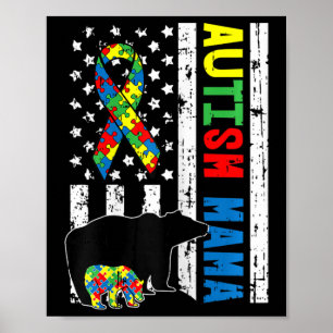 Mama Beer Matching Family Autism Awareness - F Poster