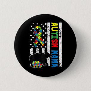 Mama Beer Matching Family Autism Awareness - F Ronde Button 5,7 Cm