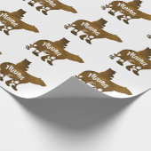 Mama Beer met 1 welp rijden op mama's rug Cadeaupapier (Hoek)