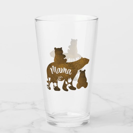 Mama Beer Met 2 Cubs Moeder Van Twee Glas (Achterkant)