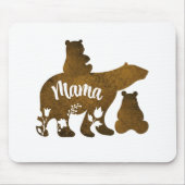 Mama Beer Met 2 Cubs Moeder Van Twee Muismat (Voorkant)