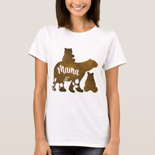 Mama Beer Met 2 Cubs Moeder Van Twee T-shirt (Voorkant)