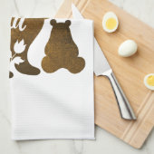 Mama Beer Met 2 Cubs Moeder Van Twee Theedoek (Quarter Fold)