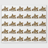 Mama Beer met 3 Baby Beer welpen volgen Mama Cadeaupapier (Vlak)