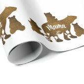 Mama Beer met 3 Baby Beer welpen volgen Mama Cadeaupapier (Rol Hoek)